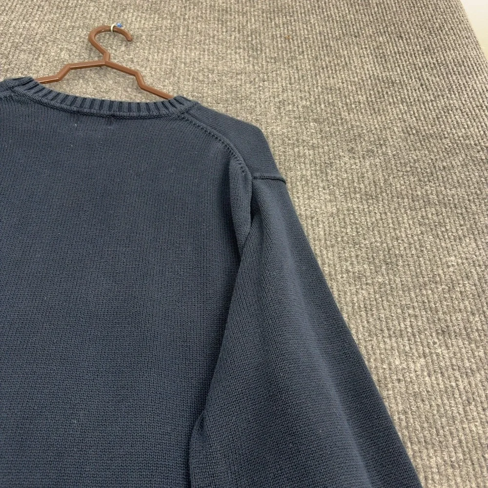 L.L.‎ Bean Sweater Mens XXL Navy Blue Cotton Crewneck Ribbed Casual Classic